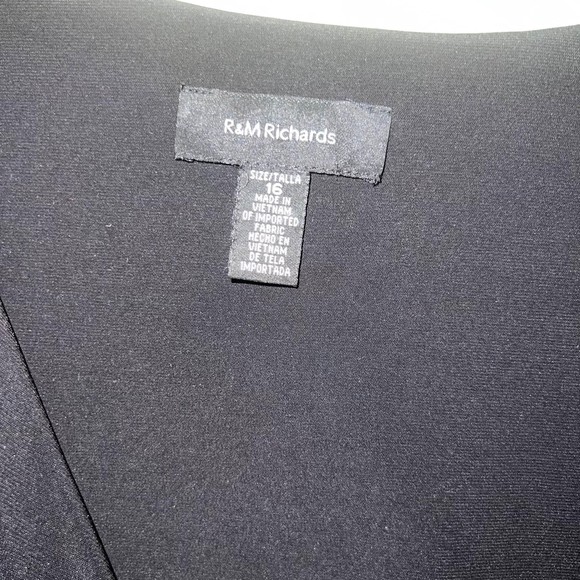 R&M Richards Black Midi Dress with Sheer Bell Sleeves - Picture 6 of 8